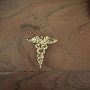 Gold Caduceus Pin